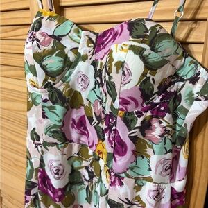 Bohme Floral Midi Dress - Pink, Green, Yellow